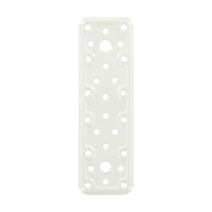 Patte rectangle multitrous 200x50mm acier blanc