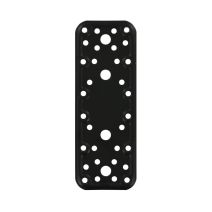 Patte rectangle multitrous 180x65mm acier noir mat