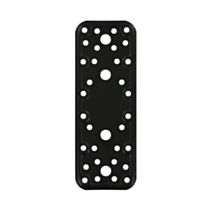 Patte rectangle multitrous 180x65mm acier noir mat