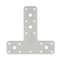 Equerre "T" multitrous 45x160x160mm époxy blanc