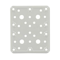 Patte carrée multitrous 120x100mm acier blanc