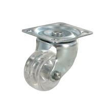 Roulette pivotante à platine polychoc transparent Ø25mm charge 12kg - CIME