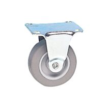 Roulette fonctionnelle fixe à platine caoutchouc gris non tâchant Ø32mm charge 12kg - CIME
