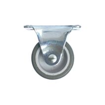 Roulette fonctionnelle fixe à platine caoutchouc gris non tâchant Ø42mm charge 15kg - CIME