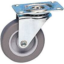 Roulette pivotante à platine caoutchouc gris non tâchant Ø32mm charge 12kg - CIME