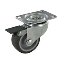 Roulette pivotante à platine avec frein caoutchouc gris non tâchant Ø50mm charge 20kg - CIME