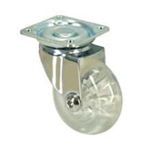 Roulette pivotante à platine polychoc transparent Ø50mm charge 30kg - CIME