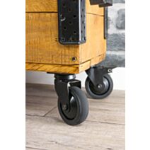 Roulette déco pivotante à platine caoutchouc noir Ø75mm charge 50kg - CIME