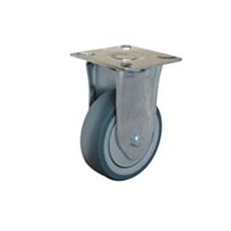 Roulette à platine fixe caoutchouc gris non tâchant Ø75mm charge supportée 60 kg