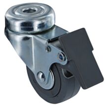 Roulette pivotante à œil avec frein caoutchouc gris Ø50mm charge 40kg - CIME