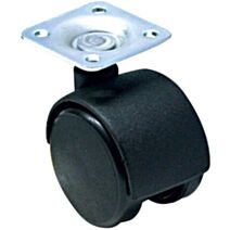 Roulette pivotante à platine polypropylène noir Ø40mm charge 25kg - CIME