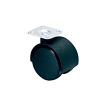 Roulette pivotante à platine polypropylène noir Ø50mm charge 40kg - CIME