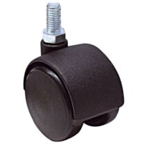 Roulette pivotante à tige filetée polypropylène noir Ø50mm charge 40kg - CIME