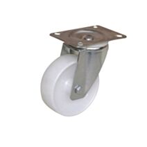 Roulette de collectivité à platine pivotante polypropylène blanc Ø80mm - Charge supportée 80kg - GUITEL.M