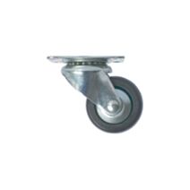 Roulette pivotante à platine caoutchouc noir Ø50mm charge 50kg - CIME