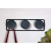 Patère Dot 3 têtes acier noir Ø90 x 400 mm - CIME