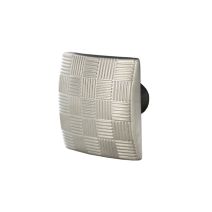 Bouton à carreaux 29x20 P19mm Zamak nickelé brossé