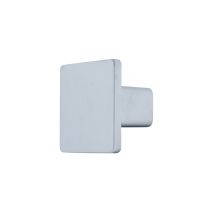 Bouton carré lisse 38x38mm P24mm Zamak chromé mat