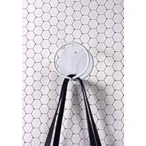 Patère filaire cercle 1 tête acier blanc 58 x H100 mm - CIME