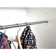 Tube de penderie extensible 60-100 cm Ø1,8-2 cm acier chromé