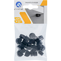 Taquet à visser Ø2,5 mm plastique  noir x24 - CIME