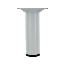 Pied de meuble en acier blanc Ø30 M10 H100 mm - CIME