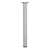 Pied rond D30mm Acier blanc. H.350mm