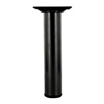 Pied rond D30mm Acier noir. H.150mm