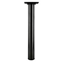 Pied rond D30mm Acier noir. H.250mm
