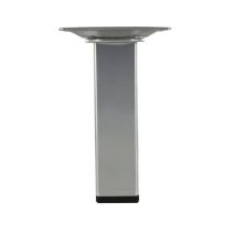 Pied carré 25x25mm Acier époxy gris alu H.100mm