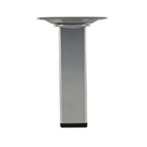 Pied carré 25x25mm Acier époxy gris alu H.100mm