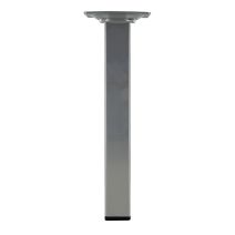 Pied carré acier gris alu, H.200mm 25x25mm - CIME