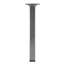 Pied carré 25x25mm Acier époxy gris alu H.250mm