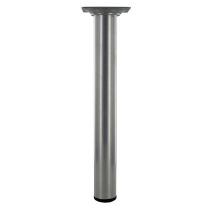 Pied rond D30mm Acier gris alu. H.250mm