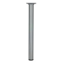 Pied rond. Platine 60 x 60 mm Ø30 mm Acier gris aluminium H350 mm - CIME