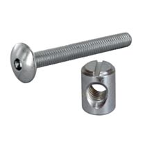 Vis tête fraisée 6x70+plot 10x14mm acier zingué x4