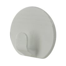 Crochet adhésif rond rayé D.40mm blanc X2