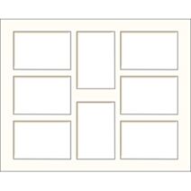 passe-partout 40x50 cm blanc cassé - 8 ouvertures