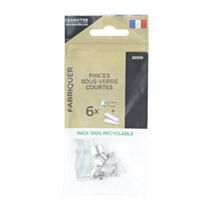 Sachet 6 pinces sous verre courte 4-8mm - CEANOTHE