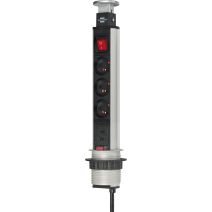 Multiprise tower power encastrable 3prises+2pr usb