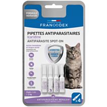 Pipettes antiparasitaires Icaridine chat 1ml x4 - FRANCODEX