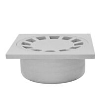 Siphon de cour gris 15x15 cm sortie mâle diamètre 50 mm