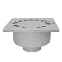 Siphon de cour gris 20x20 cm sortie mâle diamètre 80 mm