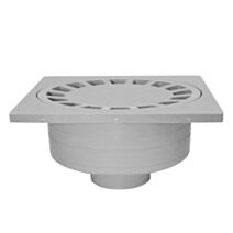 Siphon de cour gris 25x25 cm sortie mâle diamètre 80 mm