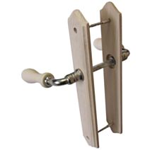 Poignées de porte bec de cane bois brut entraxe 195mm - 1ER