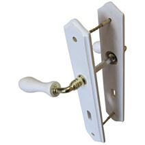 Poignées de porte trou clé bois blanc entraxe 195mm - 1ER