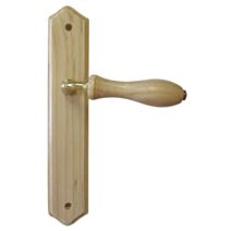 Poignée de porte bec de cane pin vernis entraxe 195mm - 1ER