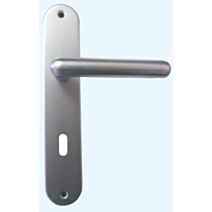 Poignée de porte trou clé Thonon alu argent entraxe 195mm - 1ER