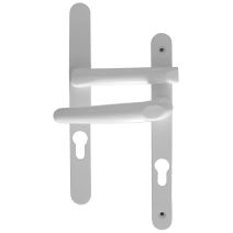 Poignées de porte à cylindre sur plaque étroite blanche - CHAINEY