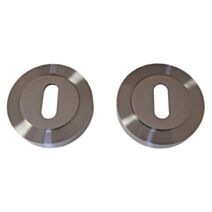 Set de 2 rosaces rondes zamack nickelé mat Ø50 mm - CHAINEY